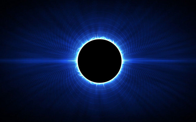Black hole blue light background free wallpaper for desktop - medium preview image