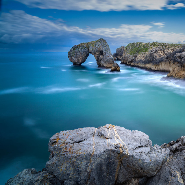 Rocky shore formation ocean sunset free wallpaper for tablet - medium preview image
