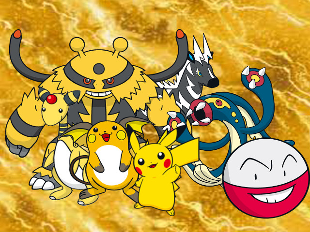 Pokemon group golden background cat free wallpaper for desktop - medium preview image