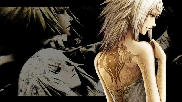 Woman tattoo black background man free wallpaper for desktop - medium preview image