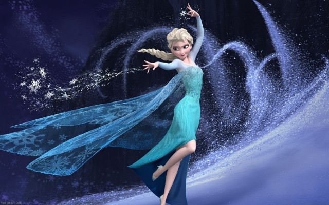 Frozen princess blue dress snowflake free wallpaper for desktop - medium preview image