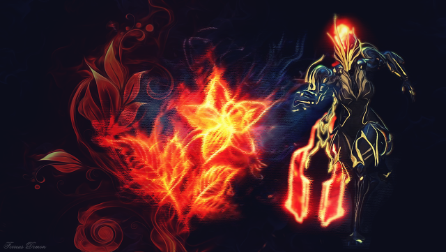 Man horse flame effect flower free wallpaper for desktop - medium preview image