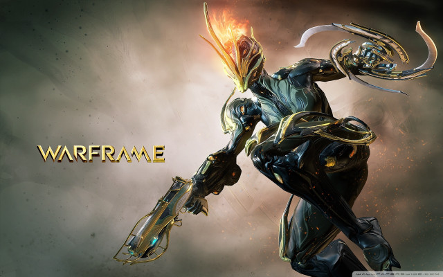 Warframe character sword flame dark free wallpaper for desktop - medium preview image