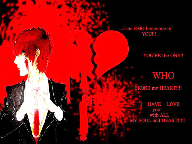 Red haired man gothic anime free wallpaper for desktop - medium preview image
