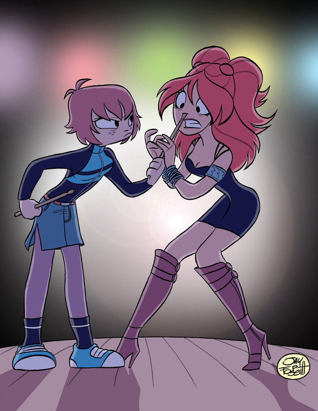 Cartoon characters standing stage together free wallpaper for mobile - medium preview image