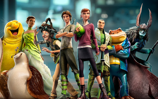 Animated characters cityscape bird ground free wallpaper for desktop - medium preview image