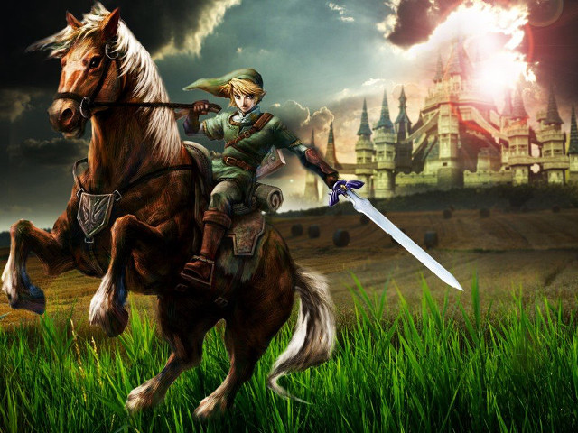 Woman riding brown horse castle free wallpaper for desktop - medium preview image