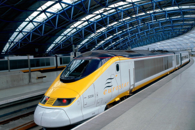 Yellow white train station blue #2 free wallpaper for desktop - medium preview image