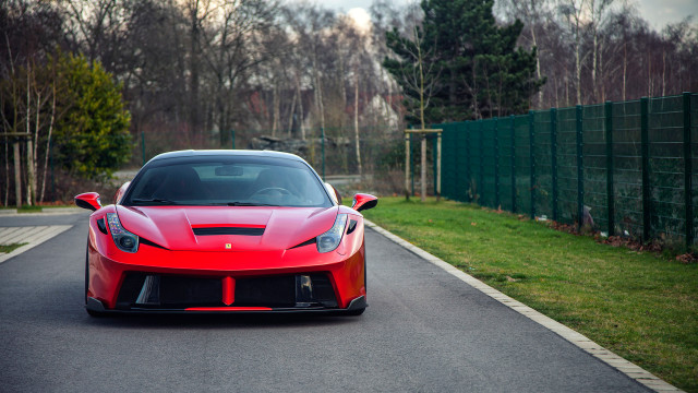 Red sports car driving road #3 free wallpaper for desktop - medium preview image