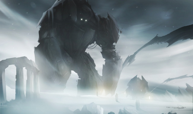 Giant robot foggy sky light free wallpaper for desktop - medium preview image