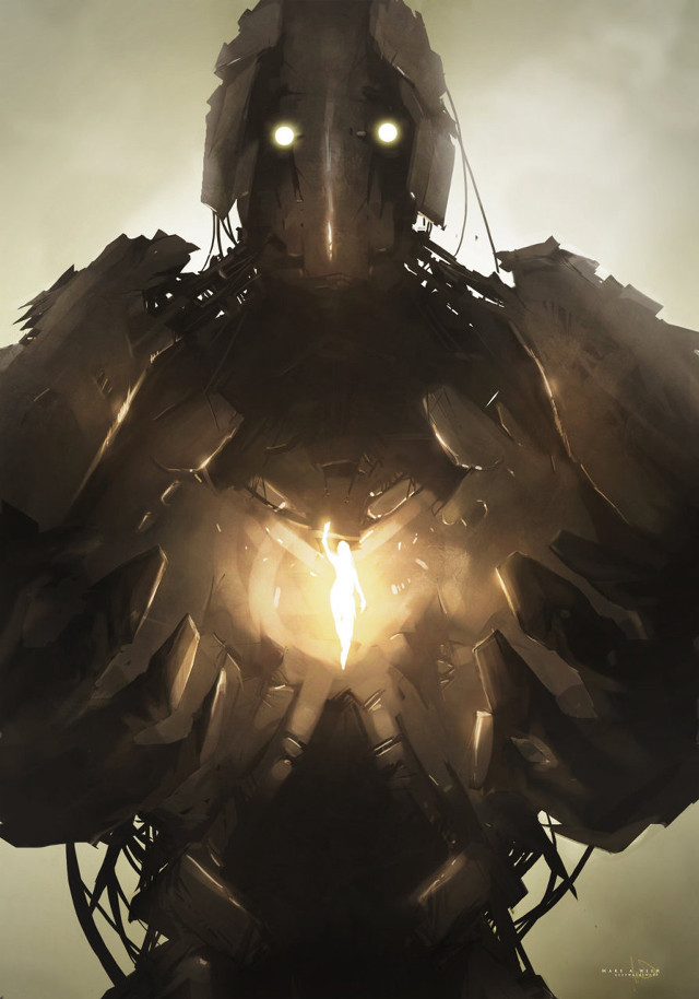 Robot glowing eyes arm dark free wallpaper for mobile - medium preview image