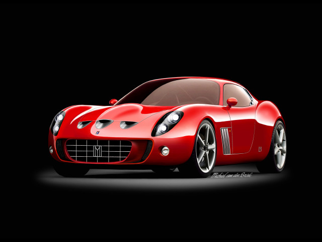 Red sports car dark room #3 free wallpaper for desktop - medium preview image