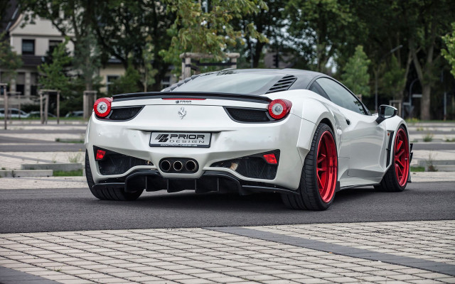 White sports car parked street #2 free wallpaper for desktop - medium preview image