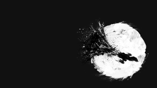 Half moon black bird minimalist free wallpaper for desktop - medium preview image