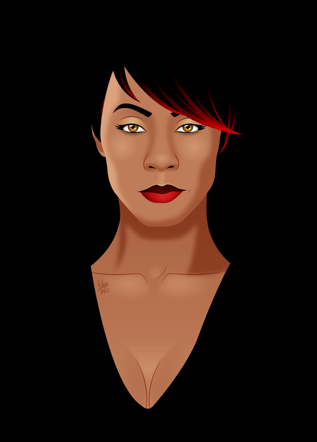 Redhair blackshirt redcross portrait darkskin free wallpaper for mobile - medium preview image