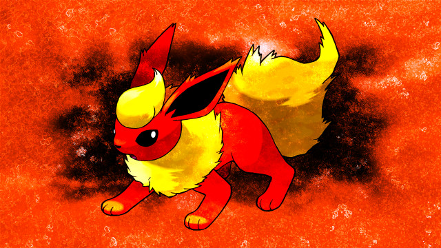 Pikachu red yellow background black free wallpaper for desktop - medium preview image