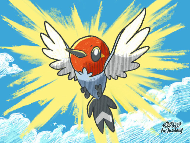 Bird flying yellow background blue free wallpaper for desktop - medium preview image