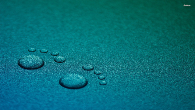 Water droplets blue surface macro #2 free wallpaper for desktop - medium preview image