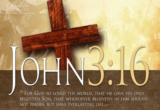 Cross bible verse john3 #16 free wallpaper for desktop - medium preview image