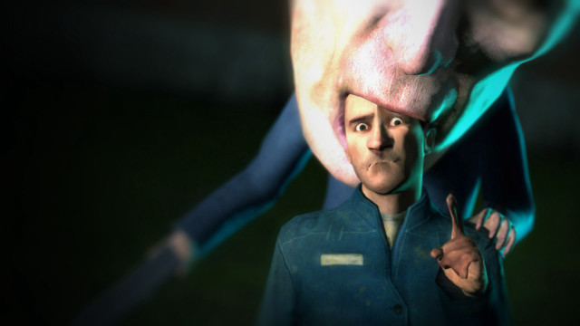 Giant hand man face small free wallpaper for desktop - medium preview image