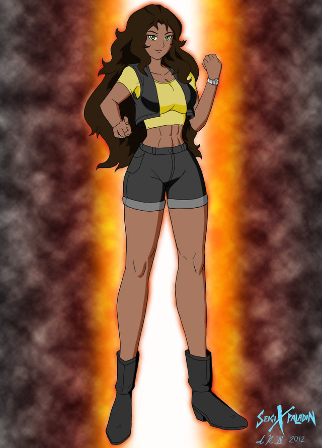 Cartoon woman shorts yellow shirt free wallpaper for mobile - medium preview image