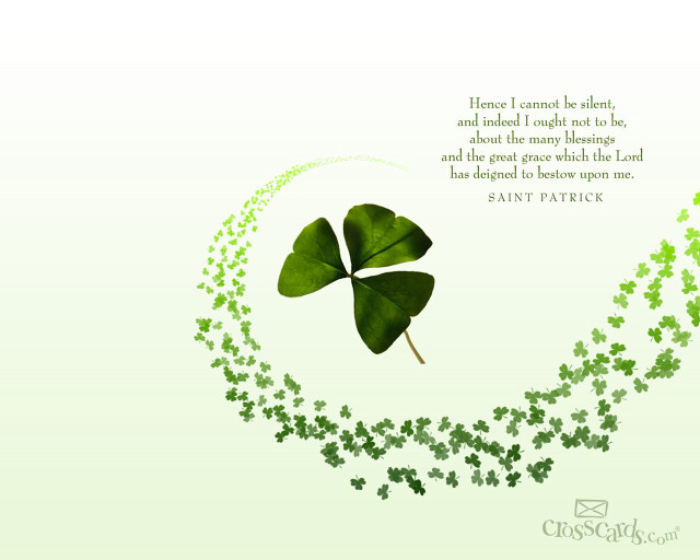 Green shamrock poem folkart jigsaw free wallpaper for desktop - medium preview image