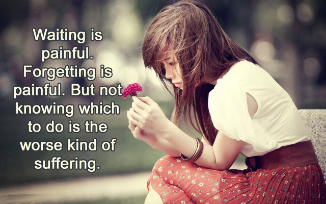 Woman bench flower quote waiting #2 free wallpaper for desktop - medium preview image