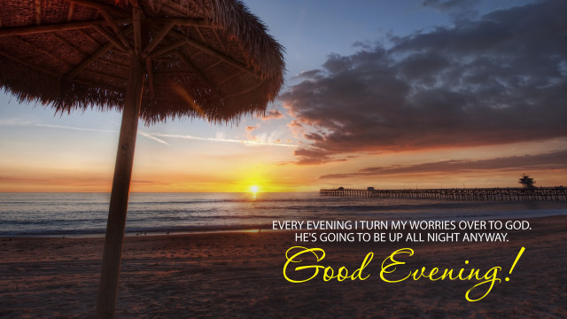 Beach sunset quote god evening free wallpaper for desktop - medium preview image