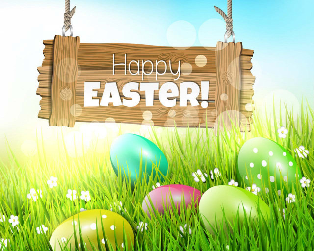 Wooden sign happy easter eggs free wallpaper for desktop - medium preview image