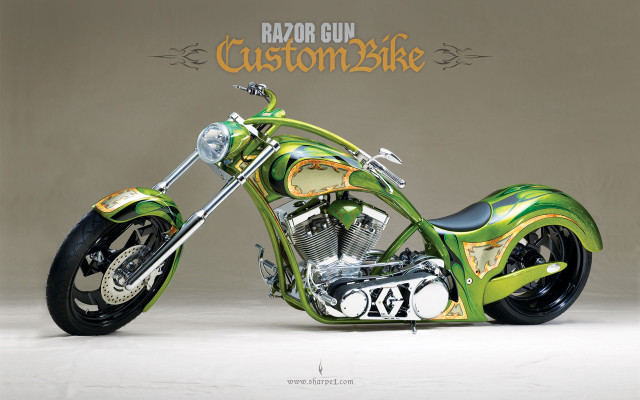 Custom motorcycle green gold razor #2 free wallpaper for desktop - medium preview image