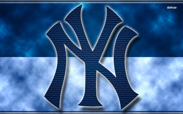 Yankees logo blue white clouds free wallpaper for desktop - medium preview image