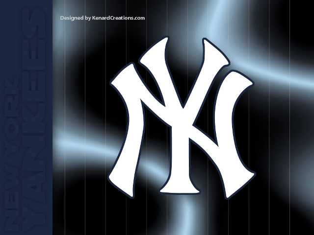 Yankees logo blue background stripe free wallpaper for desktop - medium preview image