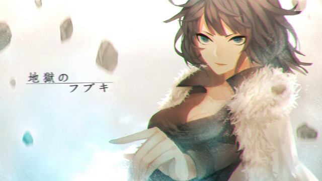 Woman black dress fur coat free wallpaper for desktop - medium preview image