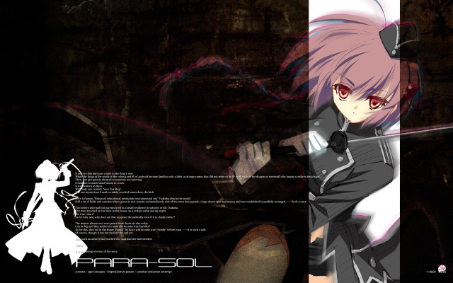 Pink hair girl sword black free wallpaper for desktop - medium preview image