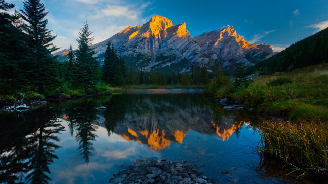 Mountain range reflection lake sunset #6 free wallpaper for desktop - medium preview image