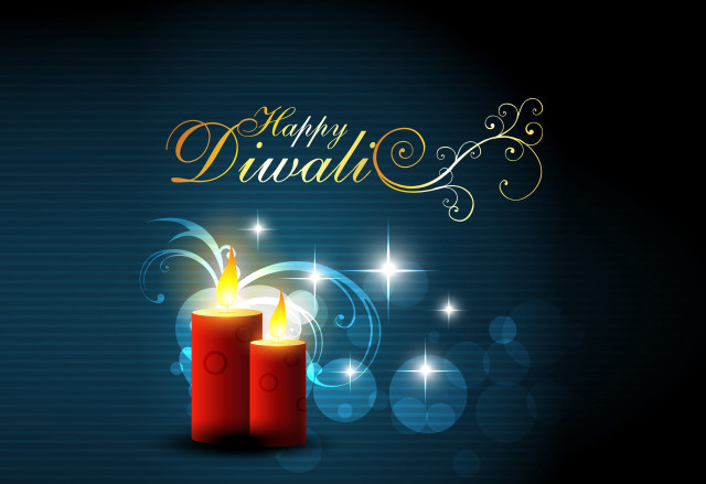 Candles happy diwali message table free wallpaper for desktop - medium preview image