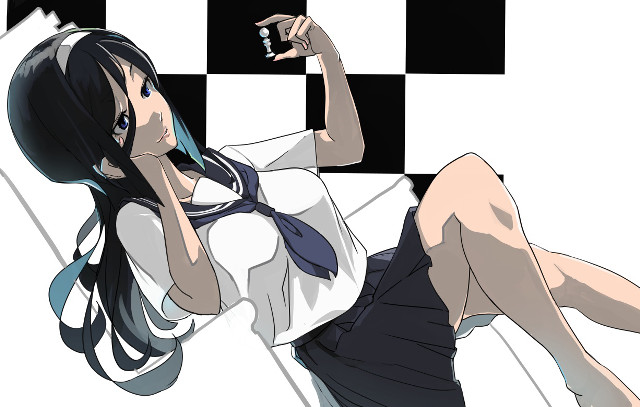 Woman white shirt short skirt free wallpaper for desktop - medium preview image