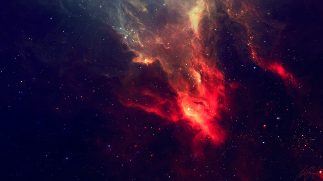 Colorful space stars dust red free wallpaper for desktop - medium preview image