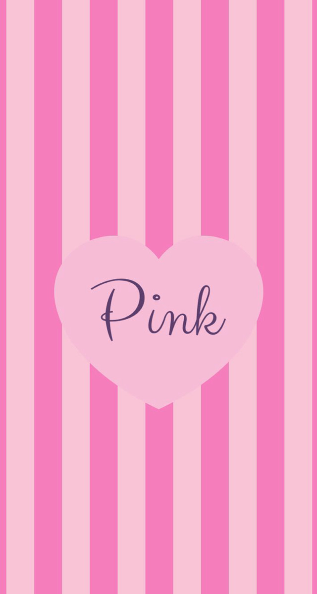 Pink heart word pink striped free wallpaper for mobile - medium preview image