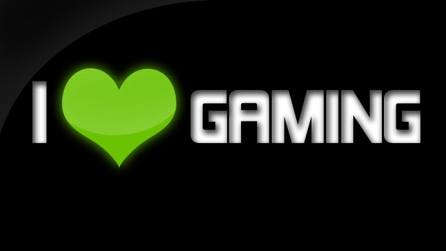 Green heart i love gaming free wallpaper for desktop - medium preview image