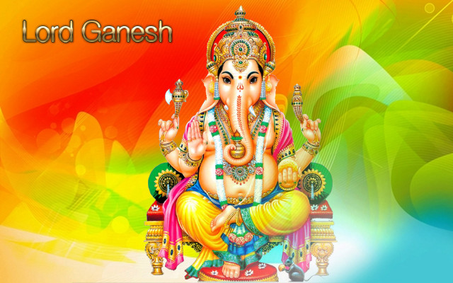 Colorful ganeshi background image side free wallpaper for desktop - medium preview image