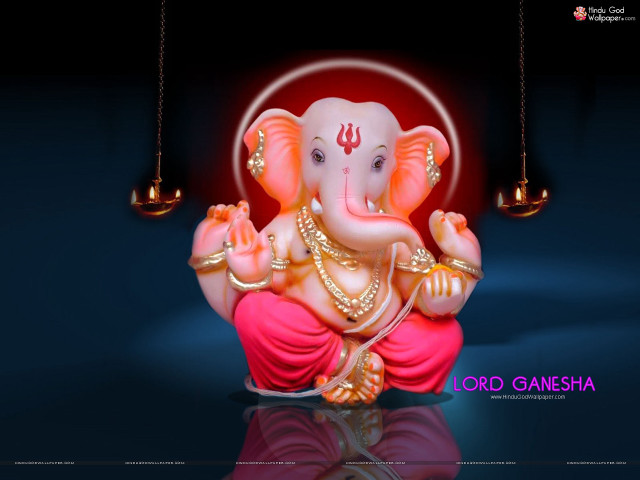 Ganesh statue bronze lamp necklace free wallpaper for desktop - medium preview image