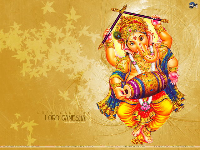 Ganesha sword star background gold free wallpaper for desktop - medium preview image
