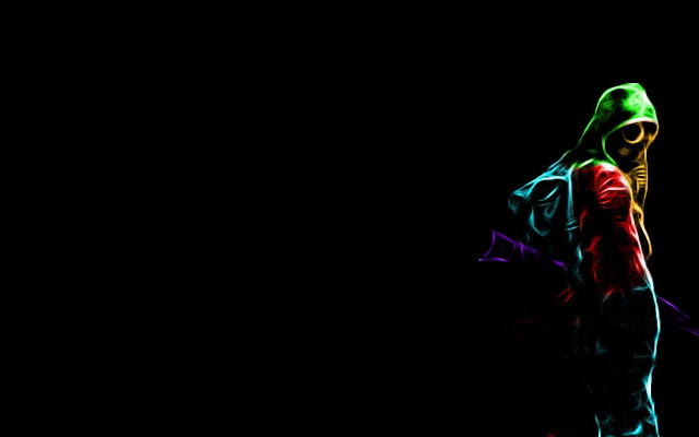 Hoodie jacket walking dark neon free wallpaper for desktop - medium preview image