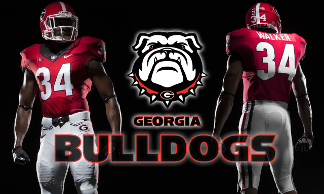 Football player red white georgia free wallpaper for desktop - medium preview image