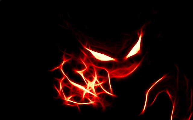 Demon face red black glowing free wallpaper for desktop - medium preview image