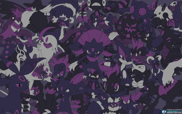 Cartoon characters purple black pattern #4 free wallpaper for desktop - medium preview image