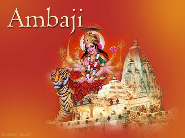 Woman tiger temple ambaji painting free wallpaper for desktop - medium preview image