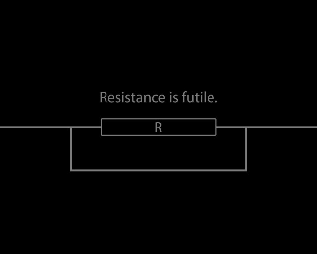 Resistance is futile black white free wallpaper for desktop - medium preview image