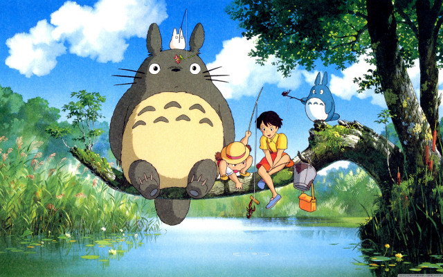 Cartoon man woman branch totoro #3 free wallpaper for desktop - medium preview image